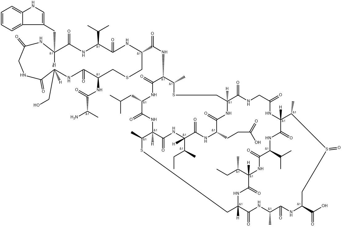 Ala(0)-actagardine Structure