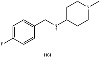 4-Piperidinamine, N-[(4-fluorophenyl)methyl]-1-methyl-, hydrochloride (1:1) 구조식 이미지