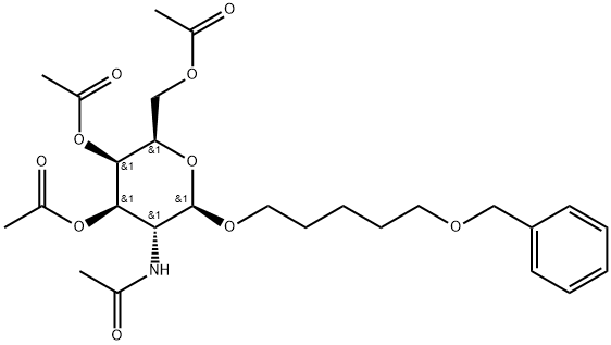 β-D-Galactopyranoside, 5-(phenylmethoxy)pentyl 2-(acetylamino)-2-deoxy-, 3,4,6-triacetate 구조식 이미지