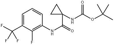 tert-butyl (1-((2-fluoro-3-(trifluoromethyl)phenyl)carbamoyl)cyclopropyl)carbamate Structure