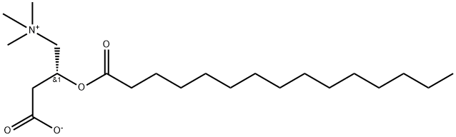 1-Propanaminium, 3-carboxy-N,N,N-trimethyl-2-[(1-oxopentadecyl)oxy]-, inner salt, (2R)- Structure