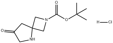 2,5-Diazaspiro[3.4]octane-2-carboxylic acid, 7-oxo-, 1,1-dimethylethyl ester, hydrochloride (1:1) Structure