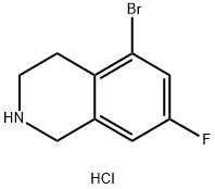 Isoquinoline, 5-bromo-7-fluoro-1,2,3,4-tetrahydro-, hydrochloride (1:1) Structure