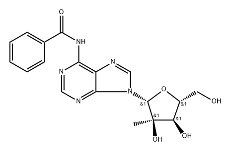 N-(9-((2R,3R,4R,5R)-3,4-Dihydroxy-5-(hydroxymethyl)-3-methyltetrahydro furan-2-yl)-9H-purin-6-yl)benzamide Structure