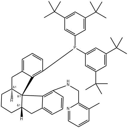 2-Pyridinemethanamine, N-[(1aS,4aS,9bS)-10-[bis[3,5-bis(1,1-dimethylethyl)phenyl]phosphino]-1a,2,3,4,4a,5-hexahydro-1H-indeno[2,1-d]fluoren-9-yl]-3-methyl- Structure