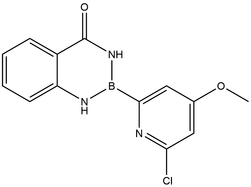 2-(6-Chloro-4-methoxypyridin-2-yl)-2,3-dihydrobenzo[d][1,3,2]diazaborinin-4(1H)-one Structure