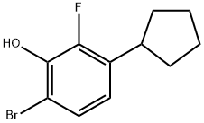 6-bromo-3-cyclopentyl-2-fluorophenol Structure