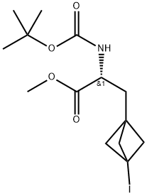 2-tert-Butoxycarbonylamino-3-(3-iodo-bicyclo[1.1.1]pent-1-yl)-propionic acid methyl ester Structure