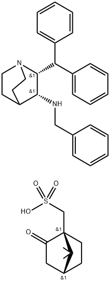 (2R,3R)-2-benzhydryl-N-benzylquinuclidin-3-amine-(D)-10-ca mphorsulfonate Structure