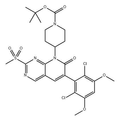 tert-butyl 4-(6-(2,6-dichloro-3,5-dimethoxyphenyl)-2-(methylsulfonyl)-7-oxopyrido[2,3-d]pyrimidin-8(7H)-yl)piperidine-1-carboxylate Structure