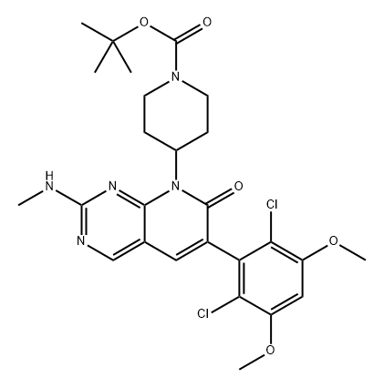 tert-butyl 4-(6-(2,6-dichloro-3,5-dimethoxyphenyl)-2-(methylamino)-7-oxopyrido[2,3-d]pyrimidin-8(7H)-yl)piperidine-1-carboxylate Structure