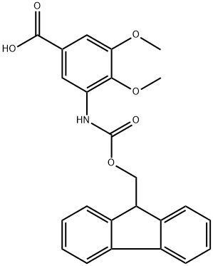 3-((((9H-Fluoren-9-yl)methoxy)carbonyl)amino)-4,5-dimethoxybenzoic acid Structure