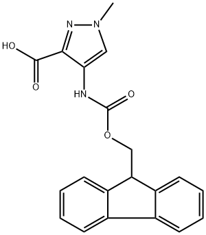 4-((((9H-Fluoren-9-yl)methoxy)carbonyl)amino)-1-methyl-1H-pyrazole-3-carboxylic acid Structure