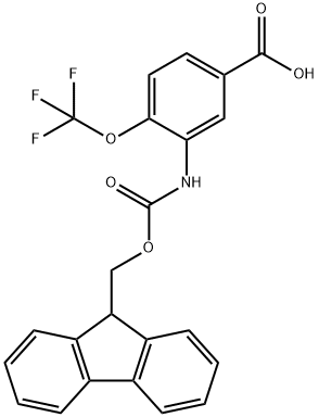 3-((((9H-Fluoren-9-yl)methoxy)carbonyl)amino)-4-(trifluoromethoxy)benzoic acid Structure
