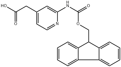 2-(2-((((9H-Fluoren-9-yl)methoxy)carbonyl)amino)pyridin-4-yl)acetic acid Structure