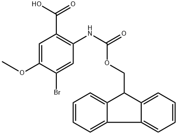 2-((((9H-Fluoren-9-yl)methoxy)carbonyl)amino)-4-bromo-5-methoxybenzoic acid Structure