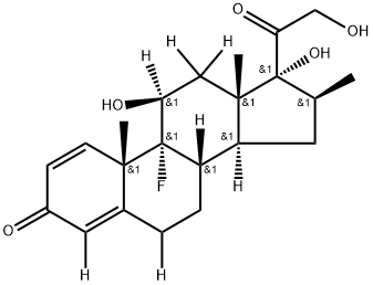 Pregna-1,4-diene-3,20-dione-4,6,11,12,12-d5, 9-fluoro-11,17,21-trihydroxy-16-methyl-, (11β,16β)- 구조식 이미지