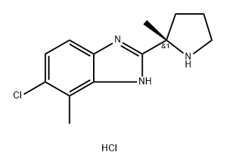 1H-Benzimidazole, 6-chloro-7-methyl-2-[(2S)-2-methyl-2-pyrrolidinyl]-, hydrochloride (1:2) Structure