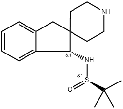 2-Propanesulfinamide, N-[(1S)-1,3-dihydrospiro[2H-indene-2,4'-piperidin]-1-yl]-2-methyl-, [S(R)]- Structure