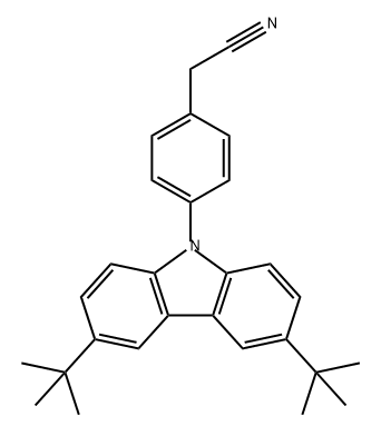 2-(4-(3,6-Di-tert-butyl-9H-carbazol-9-yl)phenyl)acetonitrile Structure