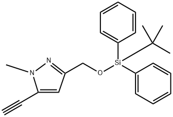 3-(((tert-Butyldiphenylsilyl)oxy)methyl)-5-ethynyl-1-methyl-1H-pyrazole Structure