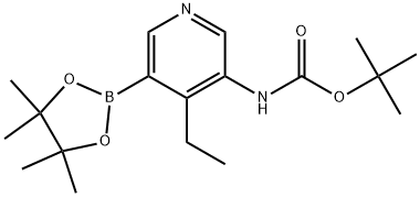 tert-Butyl (4-ethyl-5-(4,4,5,5-tetramethyl-1,3,2-dioxaborolan-2-yl)pyridin-3-yl)carbamate Structure