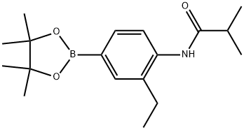 Propanamide, N-[2-ethyl-4-(4,4,5,5-tetramethyl-1,3,2-dioxaborolan-2-yl)phenyl]-2-methyl- Structure