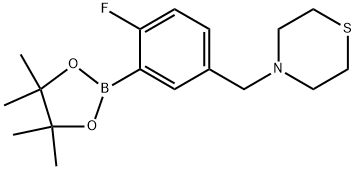 4-(4-fluoro-3-(4,4,5,5-tetramethyl-1,3,2-dioxaborolan-2-yl)benzyl)thiomorpholine Structure