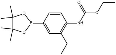 Ethyl N-[2-ethyl-4-(4,4,5,5-tetramethyl-1,3,2-dioxaborolan-2-yl)phenyl]carbamate Structure