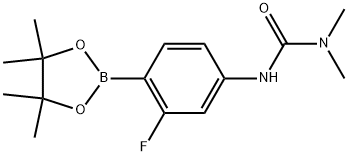 Urea, N′-[3-fluoro-4-(4,4,5,5-tetramethyl-1,3,2-dioxaborolan-2-yl)phenyl]-N,N-dimethyl- Structure