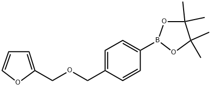 2-(4-((Furan-2-ylmethoxy)methyl)phenyl)-4,4,5,5-tetramethyl-1,3,2-dioxaborolane Structure