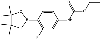 Ethyl N-[3-fluoro-4-(4,4,5,5-tetramethyl-1,3,2-dioxaborolan-2-yl)phenyl]carba... Structure