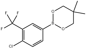 2-(4-chloro-3-(trifluoromethyl)phenyl)-5,5-dimethyl-1,3,2-dioxaborinane Structure