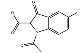 Methyl 1-acetyl-5-fluoro-2,3-dihydro-3-oxo-1H-indole-2-carboxylate Structure