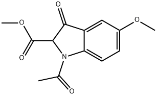 Methyl 1-acetyl-2,3-dihydro-5-methoxy-3-oxo-1H-indole-2-carboxylate Structure