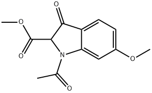 Methyl 1-acetyl-2,3-dihydro-6-methoxy-3-oxo-1H-indole-2-carboxylate Structure