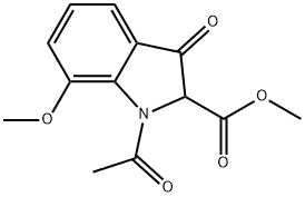 Methyl 1-acetyl-2,3-dihydro-7-methoxy-3-oxo-1H-indole-2-carboxylate Structure