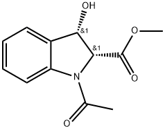 Methyl (2R,3S)-1-acetyl-2,3-dihydro-3-hydroxy-1H-indole-2-carboxylate Structure