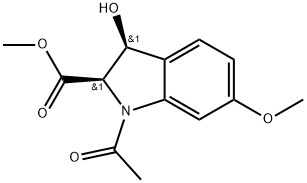 Methyl (2R,3S)-1-acetyl-2,3-dihydro-3-hydroxy-6-methoxy-1H-indole-2-carboxylate Structure