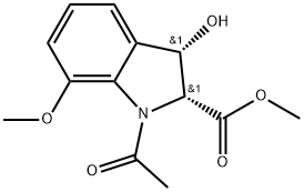 Methyl (2R,3S)-1-acetyl-2,3-dihydro-3-hydroxy-7-methoxy-1H-indole-2-carboxylate Structure