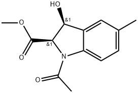 Methyl (2R,3S)-1-acetyl-2,3-dihydro-3-hydroxy-5-methyl-1H-indole-2-carboxylate Structure