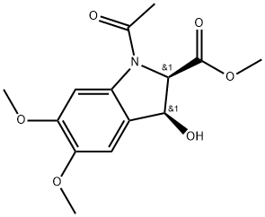 Methyl (2R,3S)-1-acetyl-2,3-dihydro-3-hydroxy-5,6-dimethoxy-1H-indole-2-carboxyl… Structure