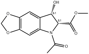 Methyl (6R,7S)-5-acetyl-6,7-dihydro-7-hydroxy-5H-1,3-dioxolo[4,5-f]indole-6-carb… Structure