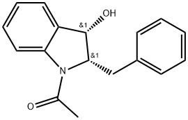 1-[(2S,3S)-2,3-Dihydro-3-hydroxy-2-(phenylmethyl)-1H-indol-1-yl]ethanone Structure