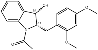 1-[(2S,3S)-2-[(2,4-Dimethoxyphenyl)methyl]-2,3-dihydro-3-hydroxy-1H-indol-1-yl]e… Structure