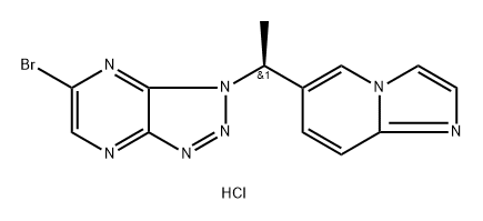 1H-1,2,3-Triazolo[4,5-b]pyrazine, 6-bromo-1-[(1S)-1-imidazo[1,2-a]pyridin-6-ylethyl]-, hydrochloride (1:1) Structure