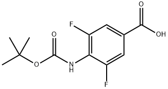 4-((tert-Butoxycarbonyl)amino)-3,5-difluorobenzoic acid 구조식 이미지