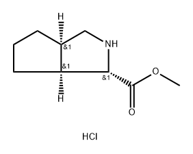 Cyclopenta[c]pyrrole-1-carboxylic acid, octahydro-, methyl ester, hydrochloride (1:1), (1R,3aS,6aR)-rel- Structure