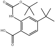 2-((tert-Butoxycarbonyl)amino)-4-(tert-butyl)benzoic acid Structure