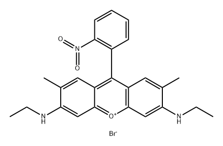 Xanthylium, 3,6-bis(ethylamino)-2,7-dimethyl-9-(2-nitrophenyl)-, bromide (1:1) (ACI) Structure